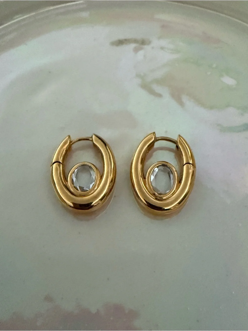 Missoma Oval Gemstone Hoops - Picture 5 of 6